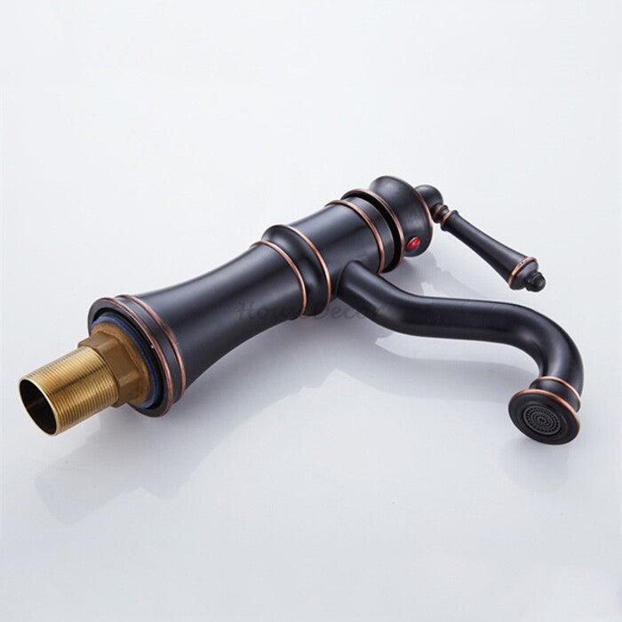 Black Brass bath shower mixer tap swivel spout detail view