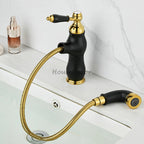 Black bath shower mixer tap pull out spray additional view