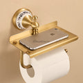 Antique Brass toilet paper holder wall mounted design detail view