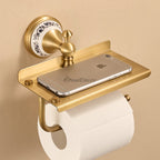 Antique Brass toilet paper holder wall mounted design detail view