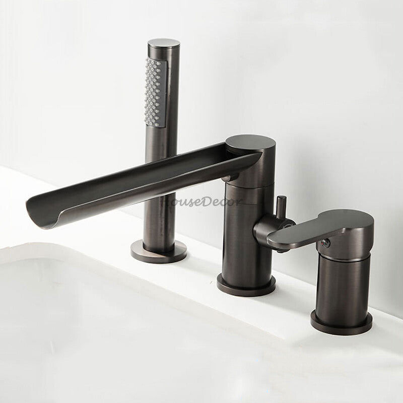 Modern bath shower mixer tap waterfall spout additional view