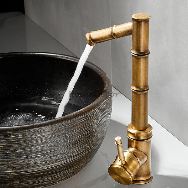 Antique Brass bath shower mixer tap deck mounted design detail view