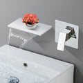 Modern bath shower mixer tap waterfall spout detail view