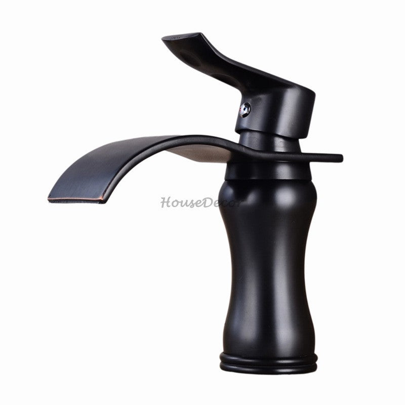 Modern bath shower mixer tap waterfall spout detail view