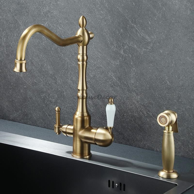 Modern bath shower mixer tap swivel spout detail view