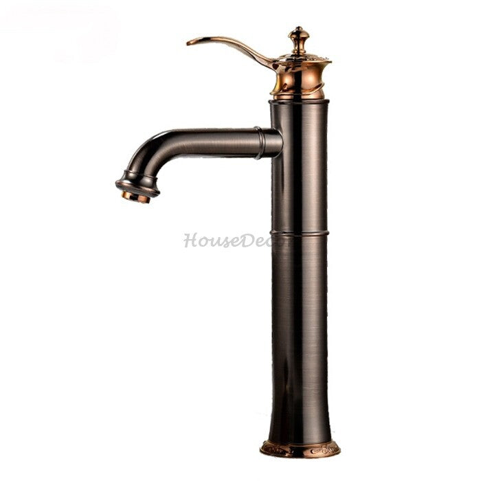 Bronze bath shower mixer tap deck mounted design detail view
