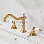 Modern Ceramic bath shower mixer tap deck mounted design detail view