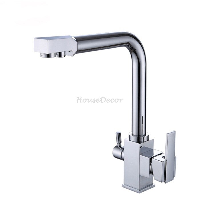 Modern kitchen sink mixer tap swivel spout detail view