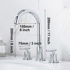 Modern bath shower mixer tap dual handle control additional view