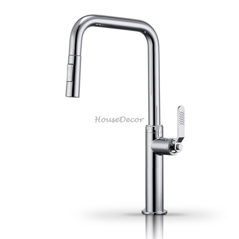 Modern kitchen sink mixer tap pull out spray additional view