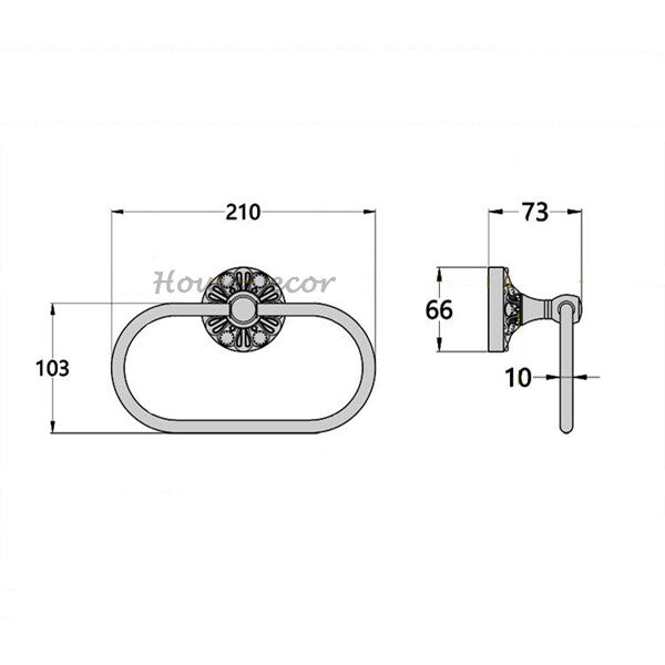 Antique Brass towel ring wall mounted design additional view
