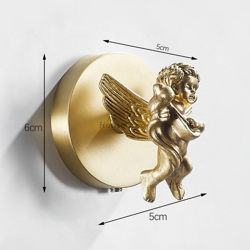 Brass robe hook wall mounted design detail view