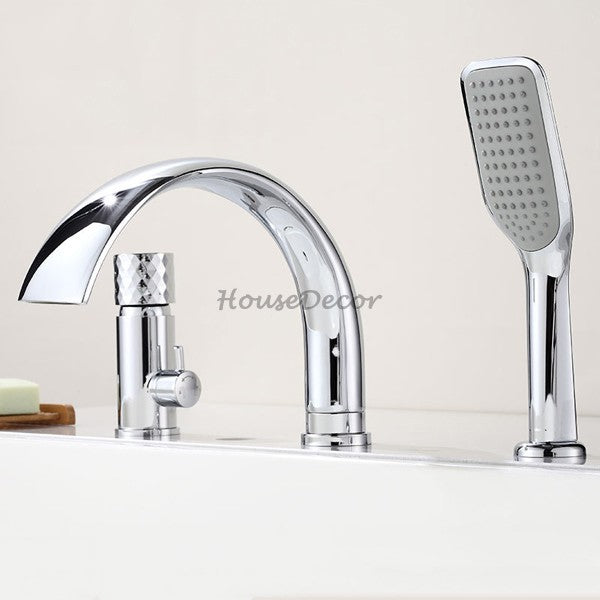 Modern bath shower mixer tap waterfall spout additional view