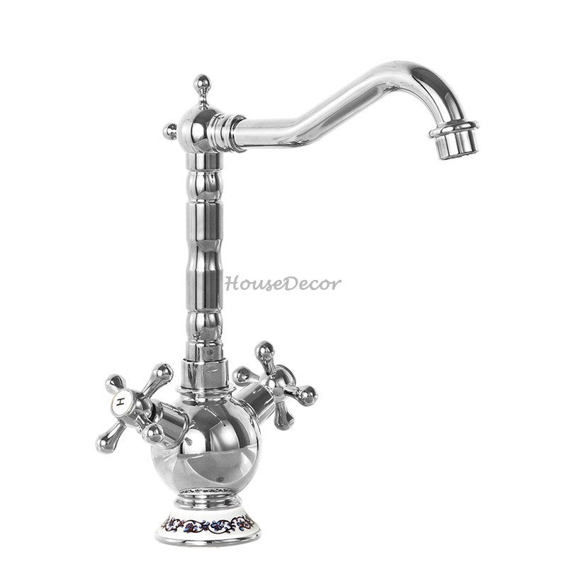Modern kitchen sink mixer tap swivel spout detail view