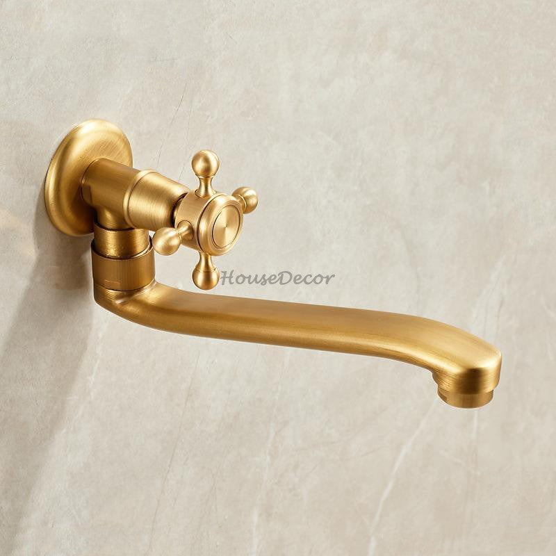 Modern utility faucet swivel spout detail view