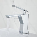 Modern bath shower mixer tap waterfall spout detail view