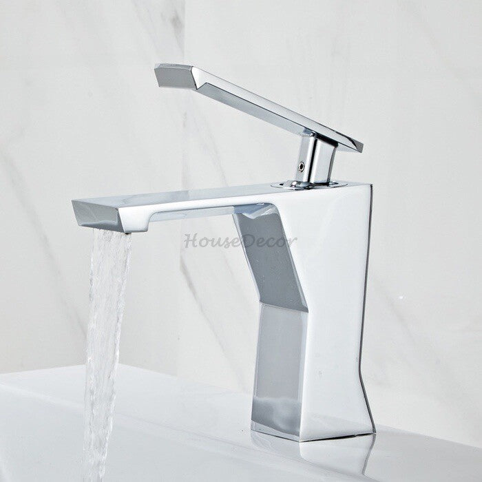 Modern bath shower mixer tap waterfall spout detail view