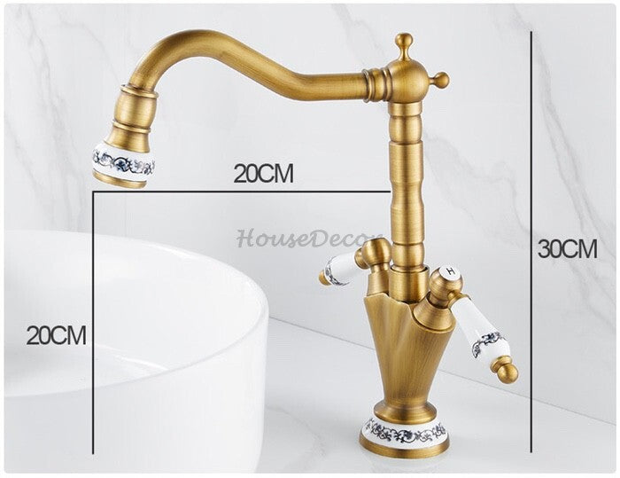 Antique Brass bath shower mixer tap swivel spout additional view