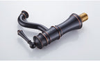 Black Brass bath shower mixer tap swivel spout detail view
