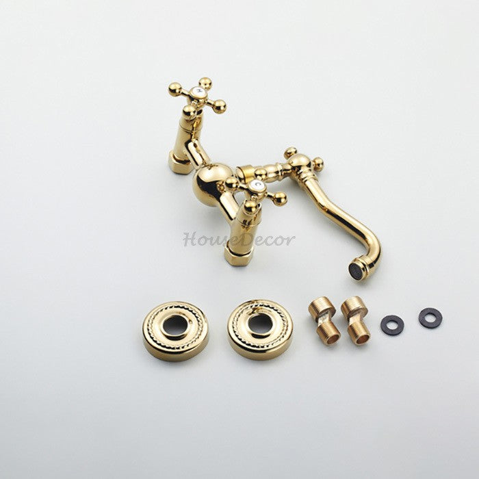 Gold Brass kitchen sink mixer tap swivel spout additional view
