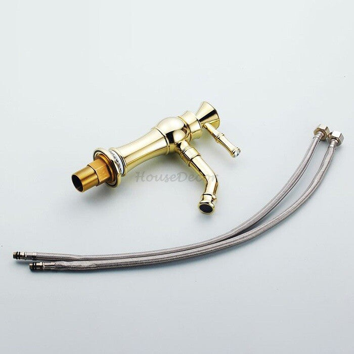 Gold Ceramic bath shower mixer tap swivel spout additional view