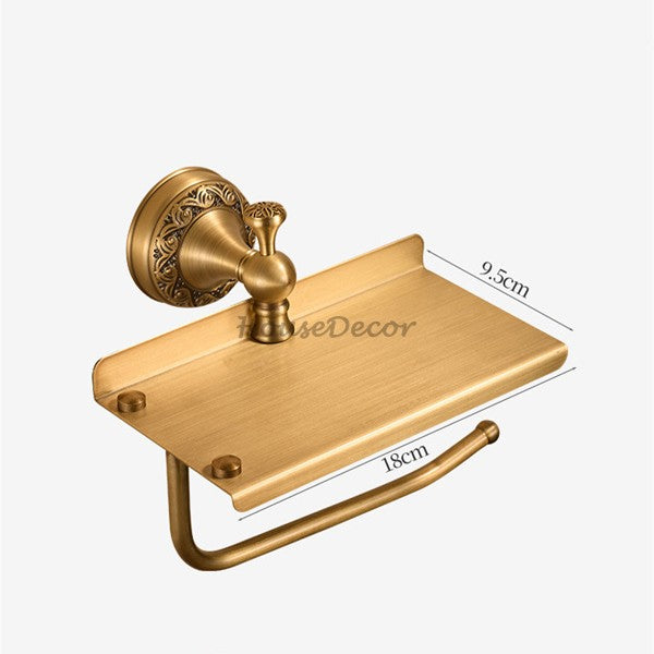 Antique Brass toilet paper holder wall mounted design additional view