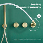 Gold Brass bath shower mixer tap wall mounted design additional view