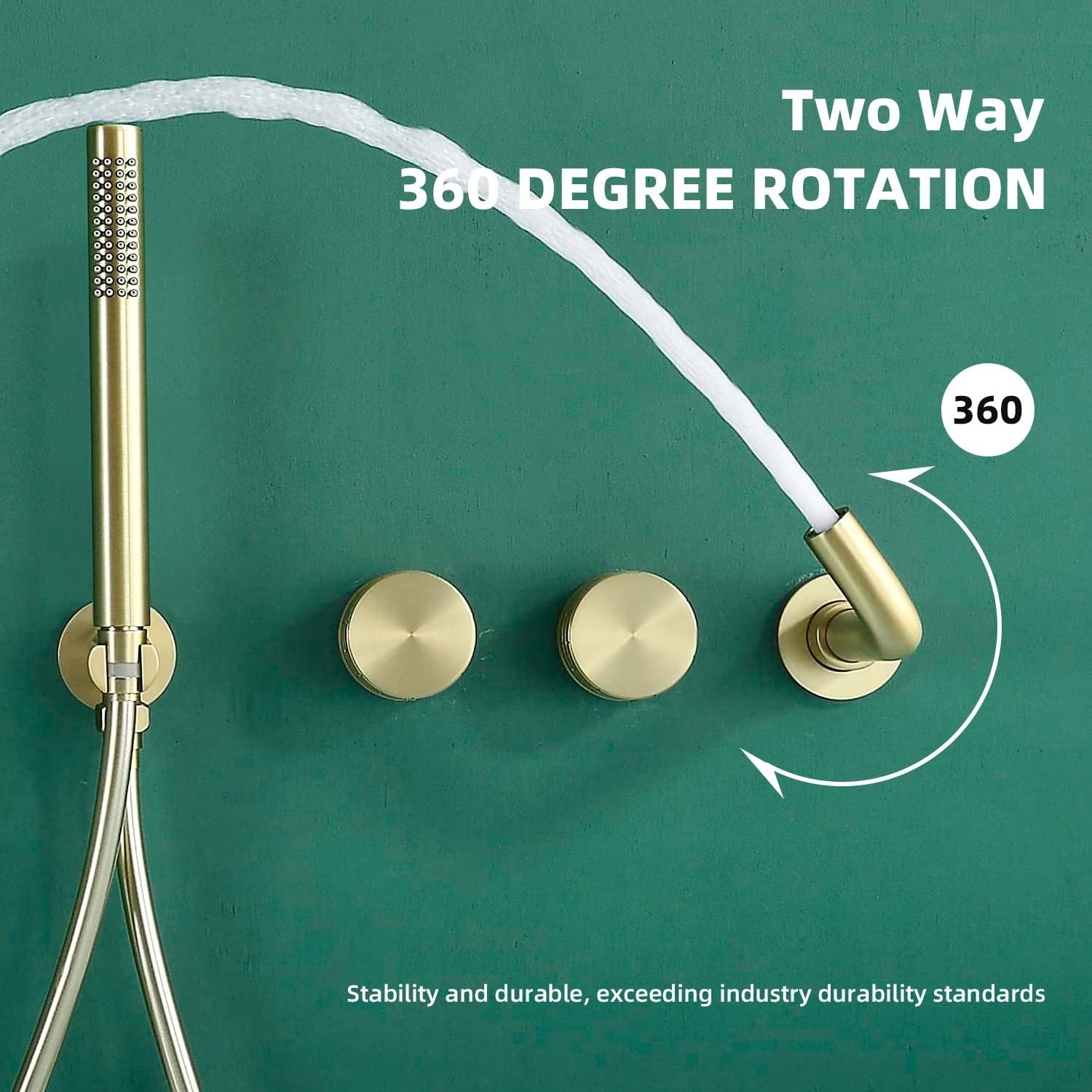Gold Brass bath shower mixer tap wall mounted design additional view