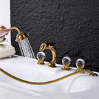 Gold bath shower mixer tap detailed product view additional view