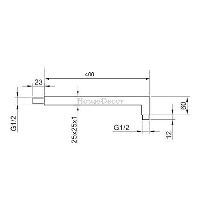 Chrome shower head wall mounted design detail view