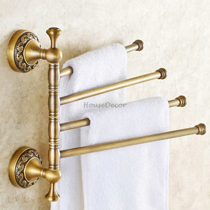 Antique Brass towel rack detailed product view additional view