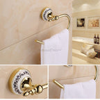 Gold towel rack wall mounted design detail view