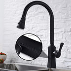 Modern kitchen sink mixer tap pull out spray detail view