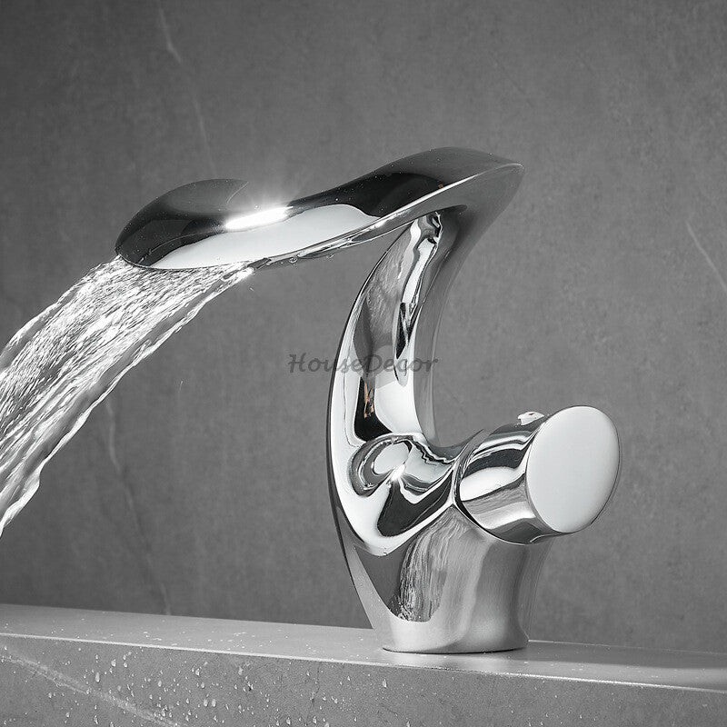 Brass bath shower mixer tap waterfall spout additional view