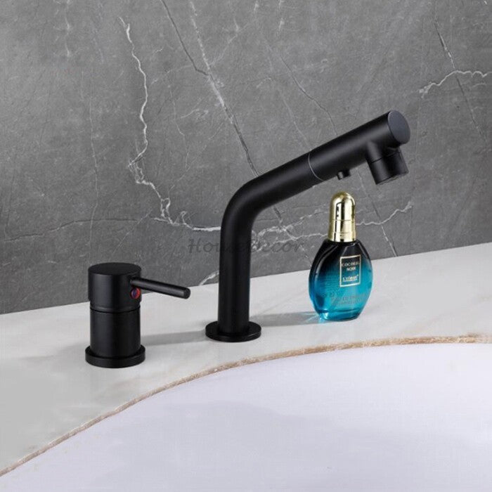 Modern bath shower mixer tap pull out spray detail view
