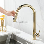 Modern kitchen sink mixer tap swivel spout additional view