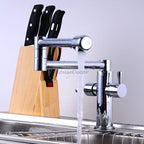 Chrome kitchen sink mixer tap swivel spout main view