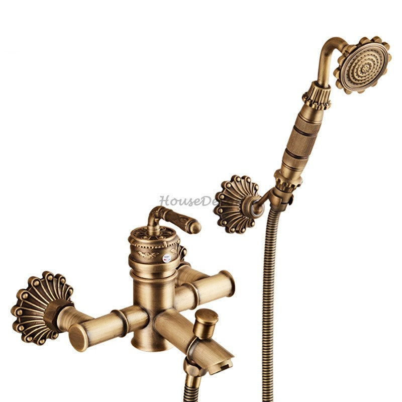 Antique Brass shower head wall mounted design additional view