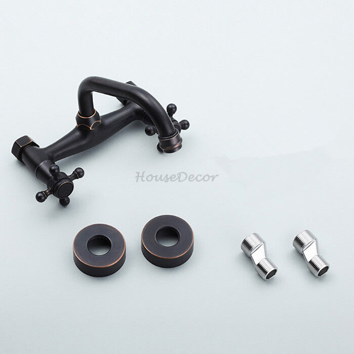 Black kitchen sink mixer tap swivel spout detail view