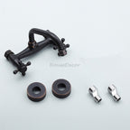 Black kitchen sink mixer tap swivel spout detail view
