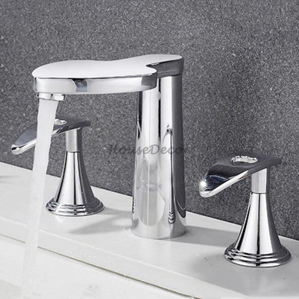 Modern bath shower mixer tap deck mounted design detail view