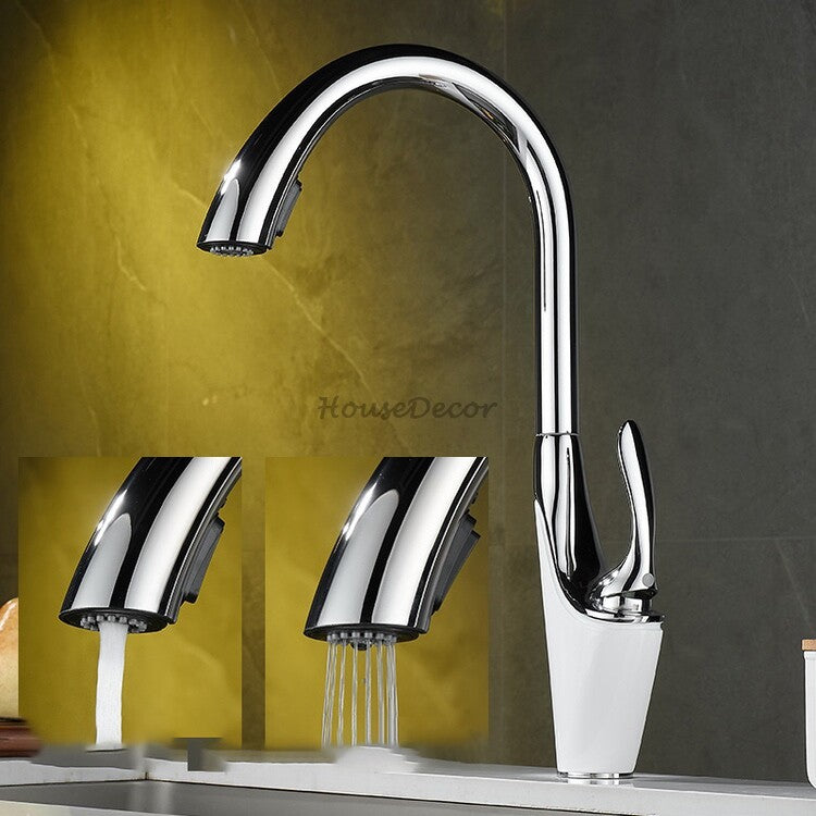 Modern kitchen sink mixer tap pull out spray additional view