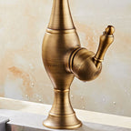 Antique Brass kitchen sink mixer tap swivel spout additional view