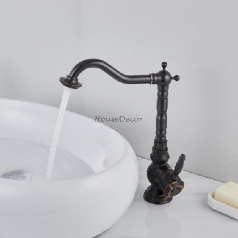 Black Brass bath shower mixer tap swivel spout detail view