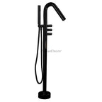 Modern bath shower mixer tap floor mounted design detail view