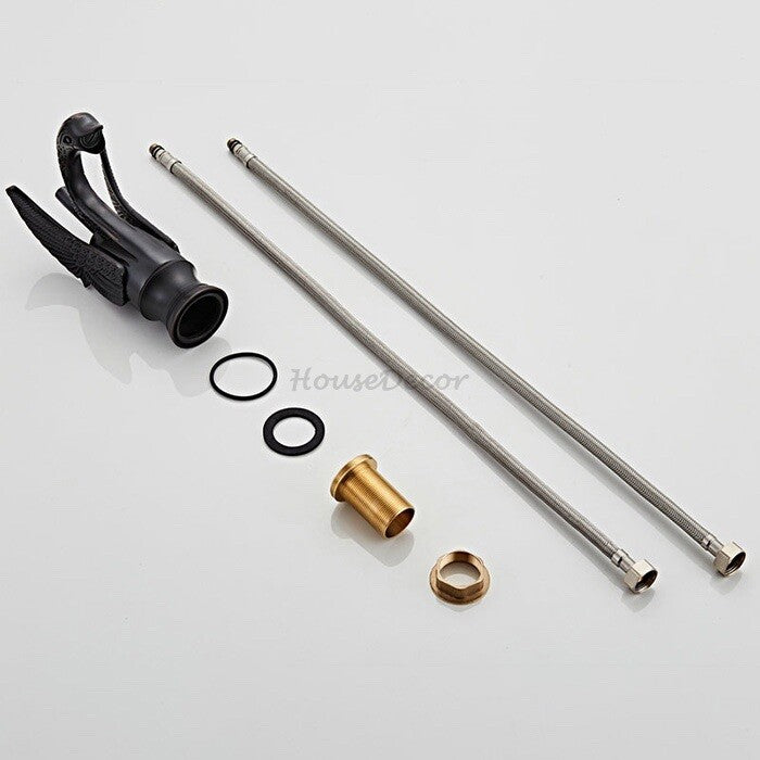 Black Brass bathroom basin mixer tap detailed product view detail view