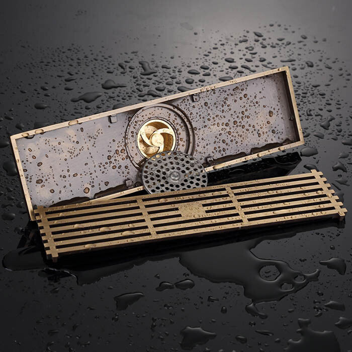 Antique Brass shower drain detailed product view additional view