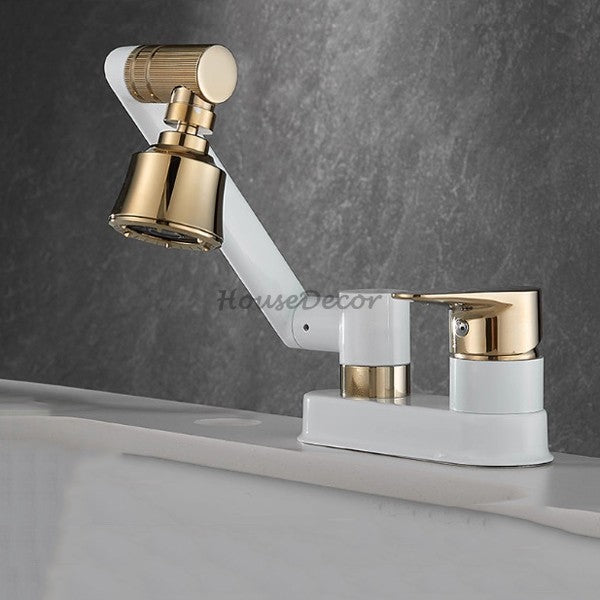Gold Brass bath shower mixer tap swivel spout additional view