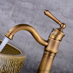 Antique Brass bath shower mixer tap swivel spout detail view