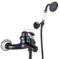 Bronze bath shower mixer tap wall mounted design detail view